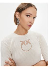 Pinko Sweter Tritone 102017 A18M Écru Slim Fit. Materiał: wełna #4