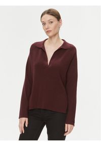 Calvin Klein Sweter Essential K20K206019 Bordowy Relaxed Fit. Kolor: czerwony. Materiał: bawełna