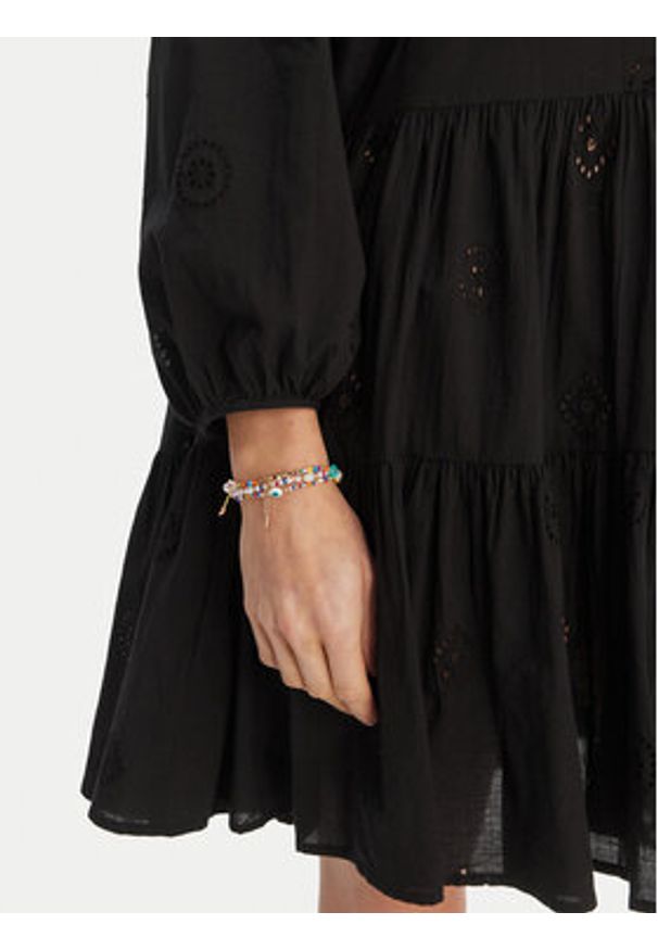 Seafolly Sukienka letnia Embroidery 54155-DR Czarny Regular Fit. Kolor: czarny. Materiał: bawełna. Sezon: lato