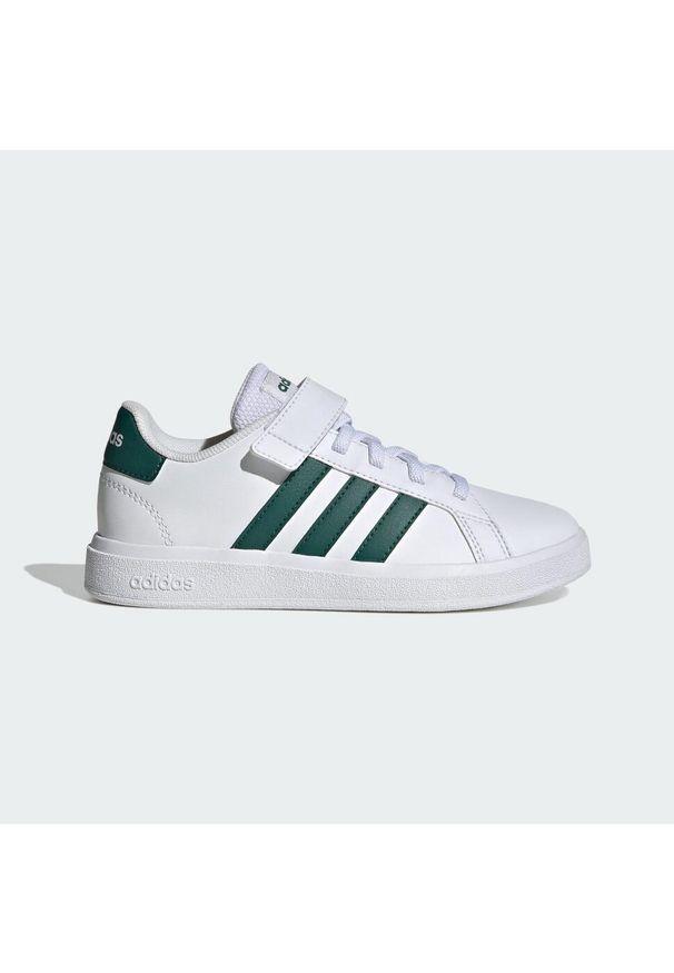 Sneakersy Adidas Original Grand Court 2.0 El Ftwwht/M Dzieci. Kolor: biały, zielony, wielokolorowy. Materiał: materiał