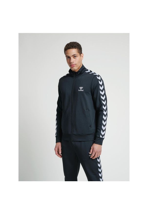 Kurtka Hummel Nathan 2.0 zip. Kolor: biały, czarny, wielokolorowy. Materiał: polar, dresówka