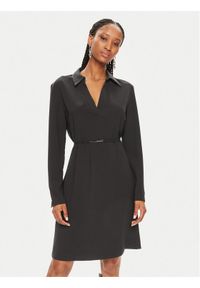Calvin Klein Sukienka koszulowa K20K207152 Czarny Regular Fit. Kolor: czarny. Materiał: syntetyk. Typ sukienki: koszulowe #1