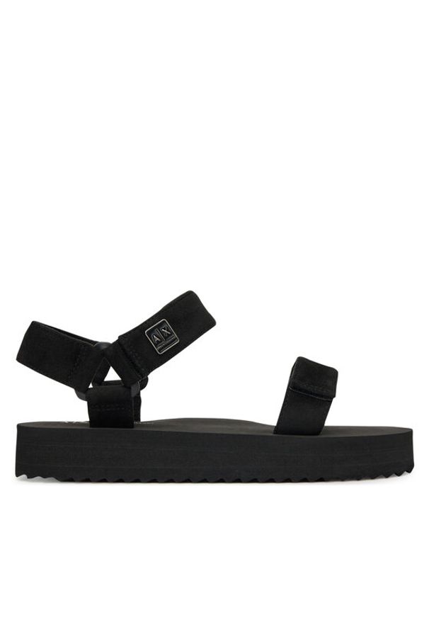Armani Exchange Sandały XDP064 XV928 00002 Czarny. Kolor: czarny. Materiał: materiał
