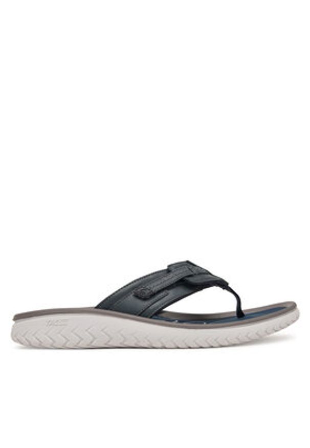 Clarks Japonki Wesley Sun 26181916 Granatowy. Kolor: niebieski. Materiał: skóra