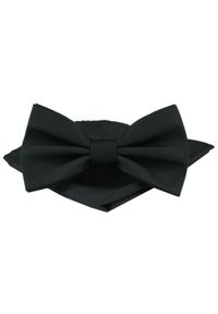 Mucha Męska w Zestawie z Poszetką - Alties - Jednolita, Czarna. Kolor: czarny. Wzór: jednolity. Styl: elegancki, sportowy #1