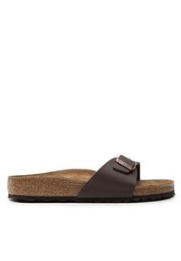 Birkenstock Klapki Madrid Bs 40391 Brązowy. Kolor: brązowy. Materiał: skóra
