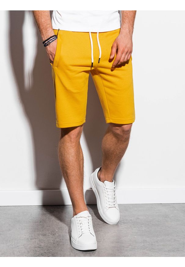 Żółte szorty Ombre Clothing krótkie