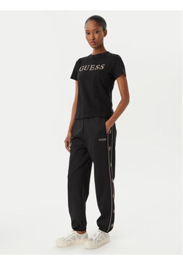 Guess T-Shirt V6RI20 J1314 Czarny Regular Fit. Kolor: czarny. Materiał: bawełna
