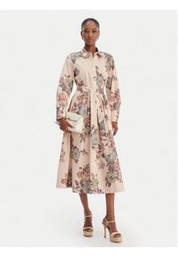 Marella Sukienka koszulowa Formica 2613221161 Beżowy Regular Fit. Kolor: beżowy. Materiał: bawełna. Typ sukienki: koszulowe #3