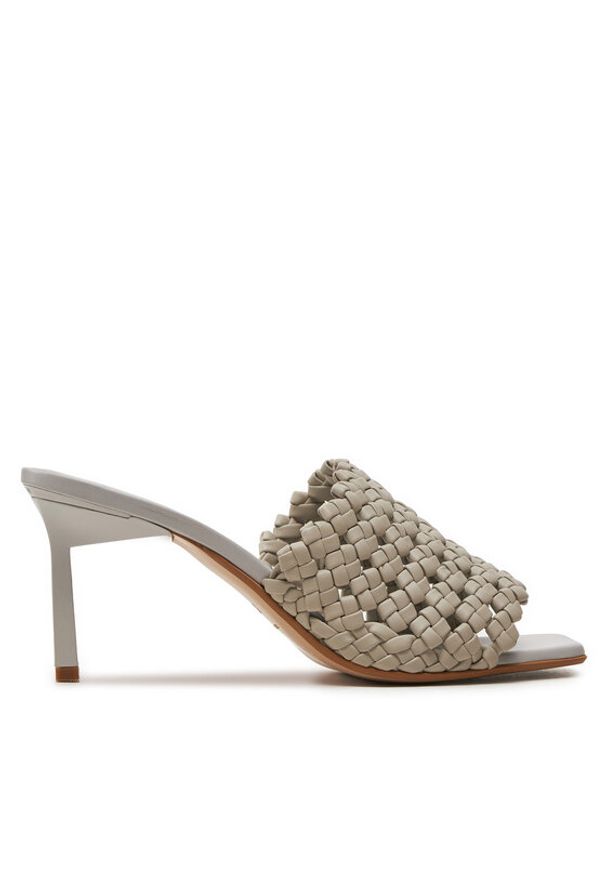 Calvin Klein Klapki Heel Mule Sandal 70 Latt HW0HW02144 Beżowy. Kolor: beżowy. Materiał: skóra