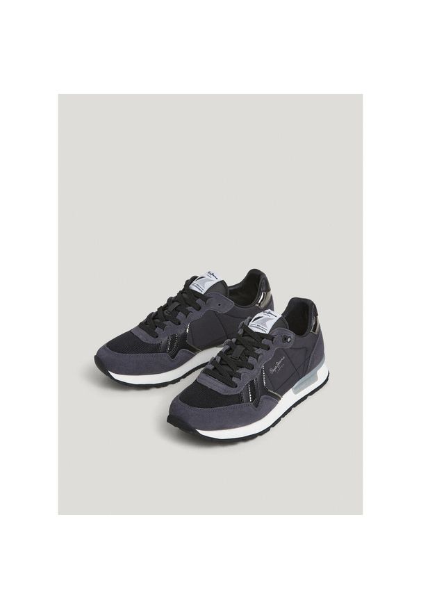 Sneakersy damskie Pepe Jeans Brit Mirror. Kolor: czarny
