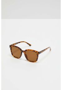 MOODO - Okulary przeciwsłoneczne z zaokrąglonymi oprawkami brązowe. Kolor: brązowy