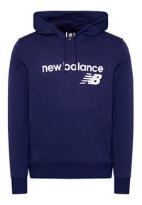 New Balance Bluza C C F Hoodie MT03910 Granatowy Relaxed Fit. Kolor: niebieski. Materiał: bawełna