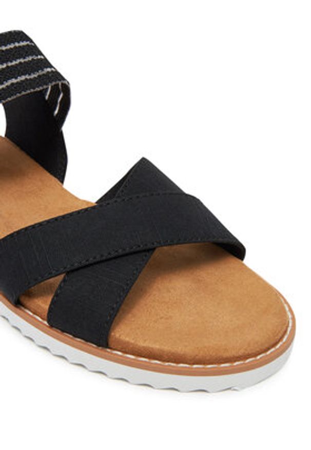 skechers - Skechers Sandały BOBS Desert Kiss-Shore Enough 114130/BLK Czarny. Kolor: czarny. Materiał: materiał