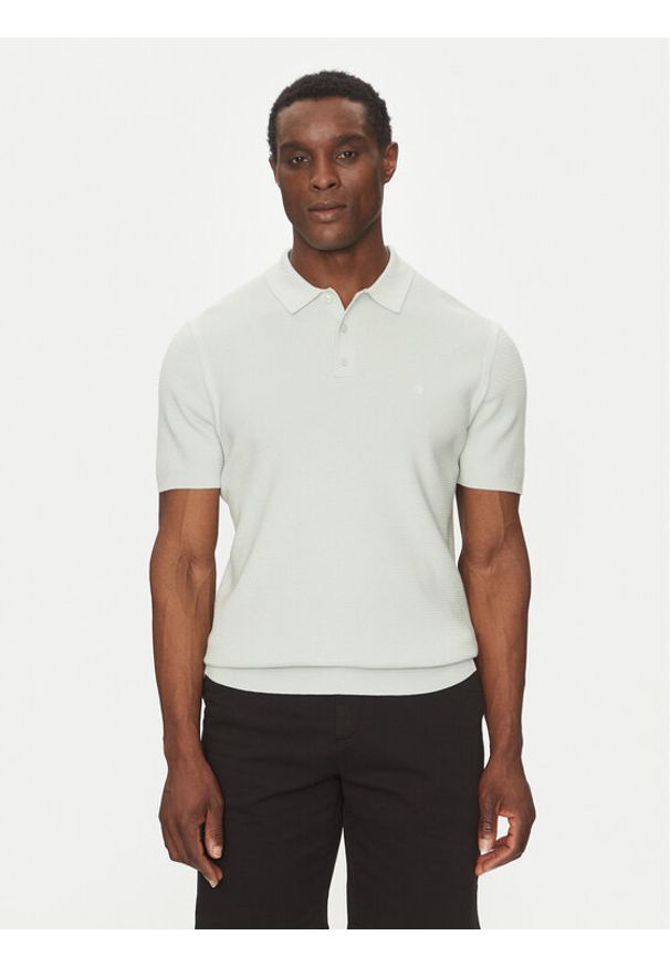 Calvin Klein Polo Micro Waffle Polo S/S K10K114465 Écru Regular Fit. Typ kołnierza: polo. Materiał: bawełna