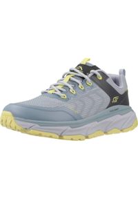 skechers - Kapcie SKECHERS DLUX JOURNEY Niebieski. Kolor: niebieski. Materiał: syntetyk, tkanina