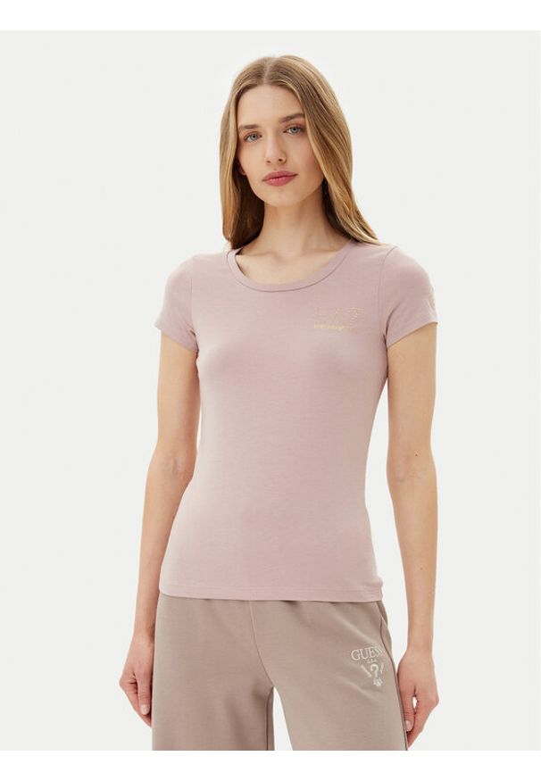 EA7 Emporio Armani T-Shirt 8NTT65 TJDQZ U4079 Różowy Regular Fit. Kolor: różowy. Materiał: bawełna