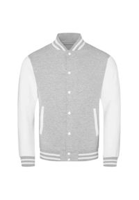 AWDIS - Kurtka Unisex Varsity Dla Dorosłych. Kolor: biały, wielokolorowy, fioletowy, szary
