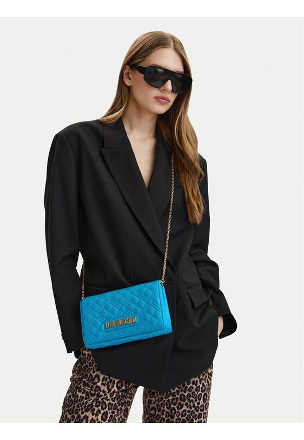 Love Moschino - LOVE MOSCHINO Torebka JC4079PP0OLA0702 Turkusowy. Kolor: turkusowy. Materiał: skórzane