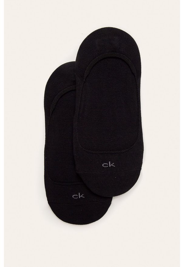 Calvin Klein - Stopki (2-pack). Kolor: czarny. Materiał: bawełna, poliester, materiał, elastan. Wzór: gładki