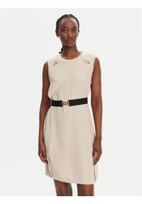 Liu Jo Sport Sukienka codzienna TA5139 TS923 Beżowy Regular Fit. Okazja: na co dzień. Kolor: beżowy. Materiał: syntetyk. Typ sukienki: proste, sportowe. Styl: sportowy, casual