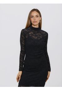 Reserved - Koronkowa sukienka maxi - czarny. Kolor: czarny. Materiał: koronka. Typ sukienki: proste. Długość: maxi #1