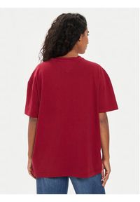Tommy Jeans T-Shirt Varsity DW0DW18403 Czerwony Oversize. Kolor: czerwony. Materiał: bawełna #2