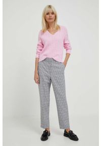 TOMMY HILFIGER - Tommy Hilfiger sweter z domieszką wełny damski kolor różowy. Kolor: różowy. Materiał: wełna #2