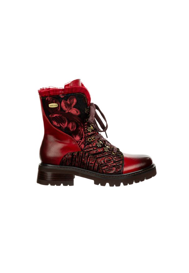 Trzewiki Laura Vita Kouleo 16 Rouge 202094, Czerwony, Skóra naturalna - 39. Zapięcie: sznurówki. Kolor: czerwony. Materiał: skóra. Szerokość cholewki: normalna. Styl: elegancki, klasyczny