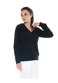 LEONE 1947 APPAREL - Damska bluza Cristal Shine. Kolor: czarny. Materiał: tkanina. Sport: fitness
