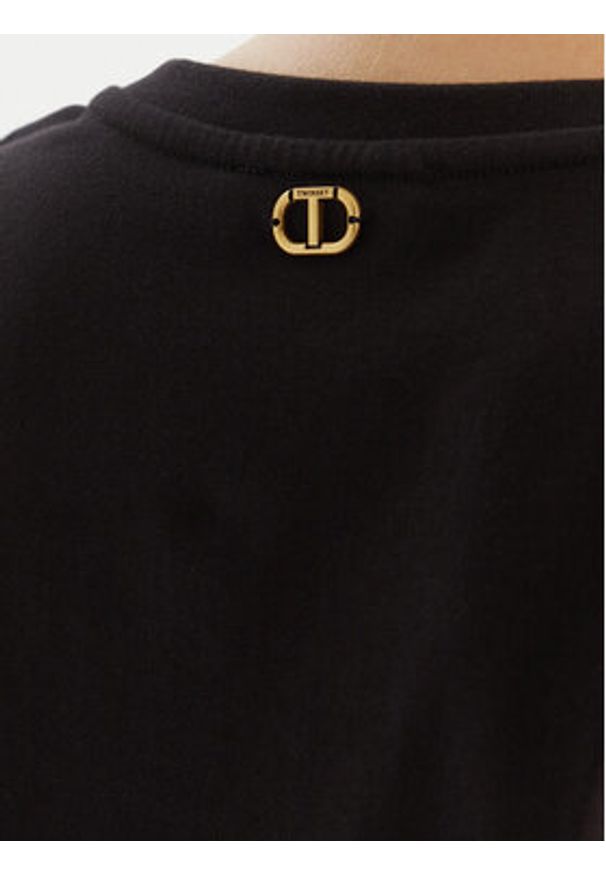 TwinSet - TWINSET T-Shirt 252TT2312 Czarny Regular Fit. Kolor: czarny. Materiał: bawełna