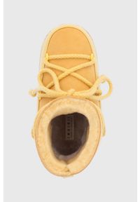 Inuikii Śniegowce kolor żółty. Nosek buta: okrągły. Zapięcie: sznurówki. Kolor: żółty. Materiał: wełna, guma