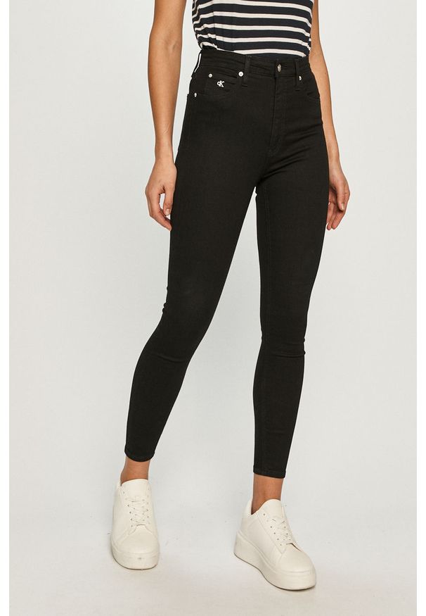 Calvin Klein Jeans - Jeansy. Kolor: czarny. Wzór: gładki