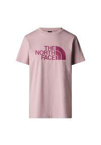 Koszulka damska The North Face Easy 0A8A6GA1O1 - różowa. Kolor: różowy. Materiał: poliester, bawełna. Długość rękawa: krótki rękaw. Długość: krótkie