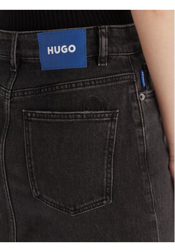 Hugo - HUGO Spódnica jeansowa Goja_B 50546327 Czarny Regular Fit. Kolor: czarny. Materiał: bawełna