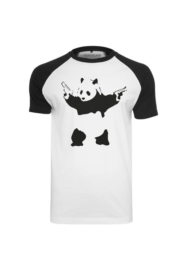 Urban Classics - Koszulka Urban Classic banky panda raglan. Kolor: czarny, biały, wielokolorowy. Długość rękawa: raglanowy rękaw