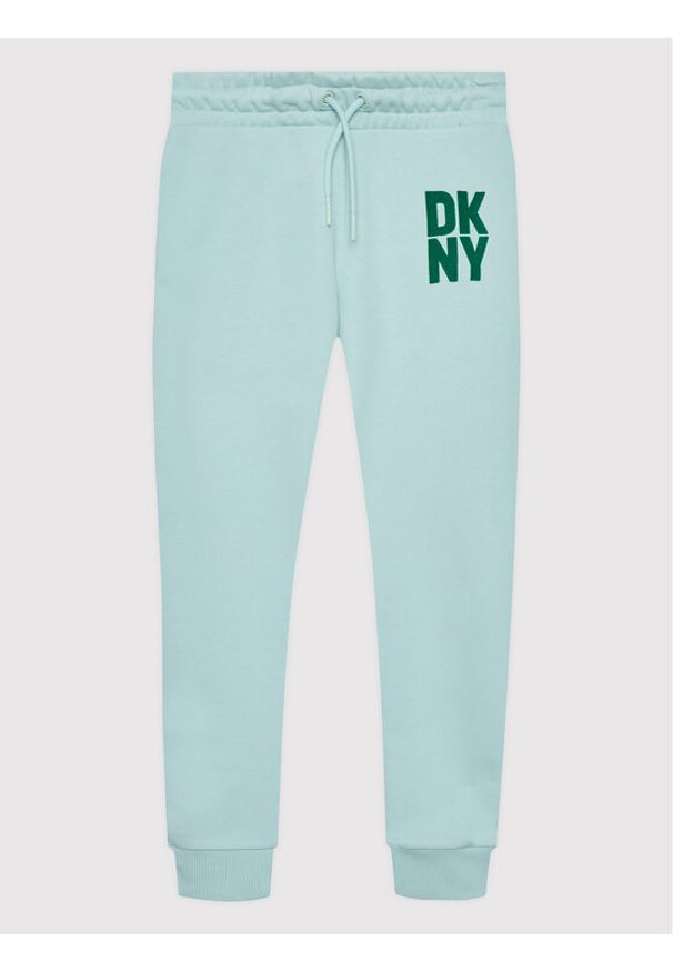 DKNY Spodnie dresowe D34A70 M Niebieski Regular Fit. Kolor: niebieski. Materiał: bawełna, dresówka