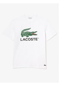 Lacoste T-Shirt TH1285 Biały Regular Fit. Kolor: biały. Materiał: bawełna #5