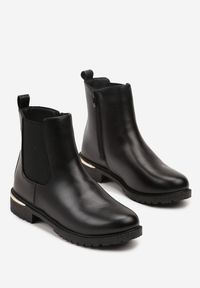 Born2be - Czarne Botki w Stylu Sztybletów z Elastyczną Wstawką Kanelle. Okazja: do pracy, na co dzień. Kolor: czarny. Styl: casual, elegancki #5