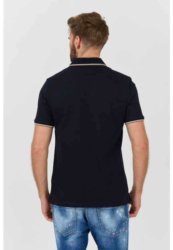 Guess - GUESS Granatowe męskie polo Lyle, Rozmiar XXL. Typ kołnierza: polo. Kolor: niebieski