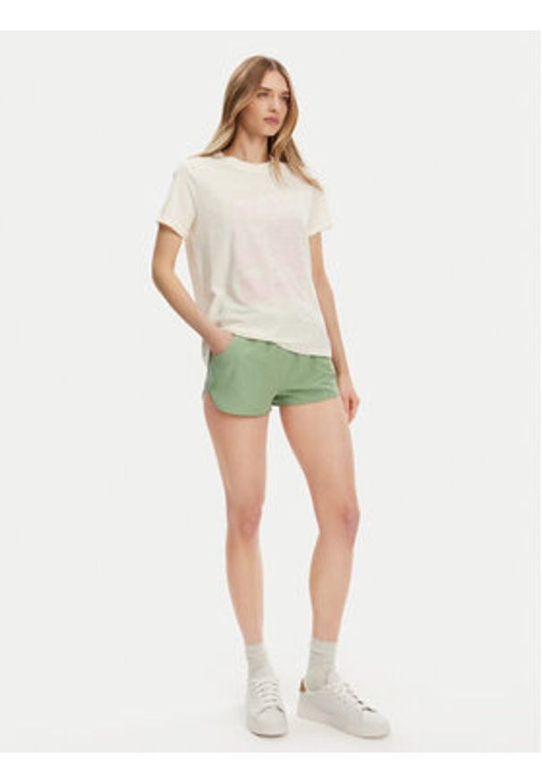 Roxy T-Shirt ERJZT05911 Écru Regular Fit. Materiał: bawełna