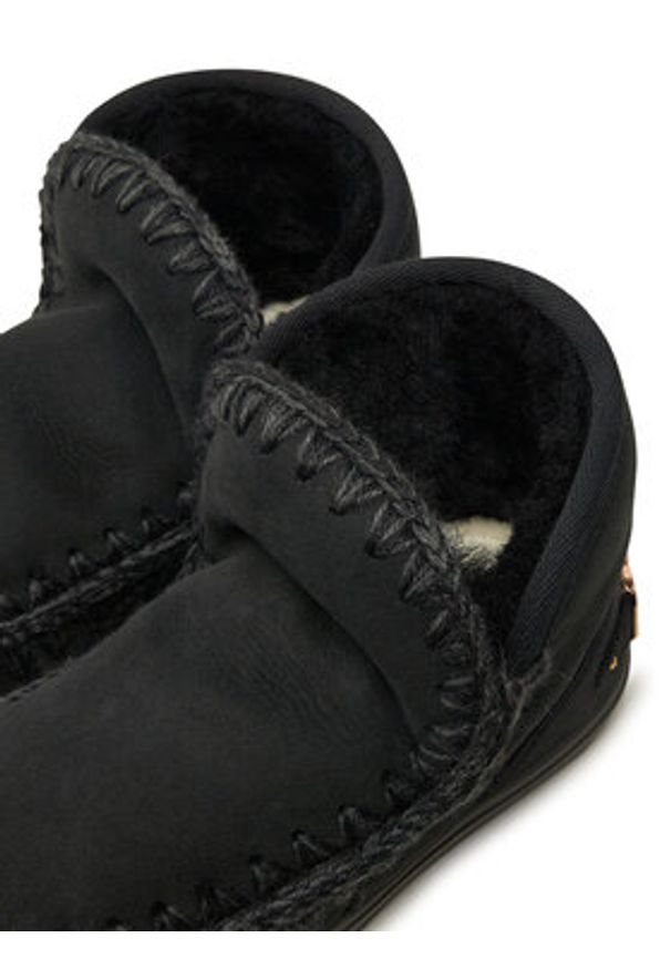 Mou Śniegowce Eskimo Sneaker Big Metal Logo FW111008A Czarny. Kolor: czarny. Materiał: skóra