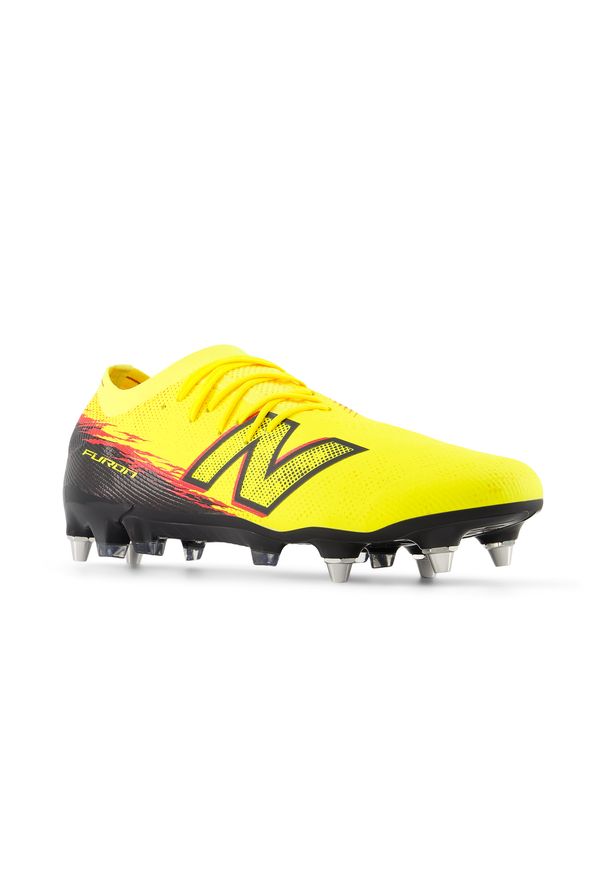 Korki męskie New Balance FURON ELITE SG V8 UF1S93W – żółte. Kolor: żółty. Materiał: włókno. Szerokość cholewki: normalna. Sport: piłka nożna
