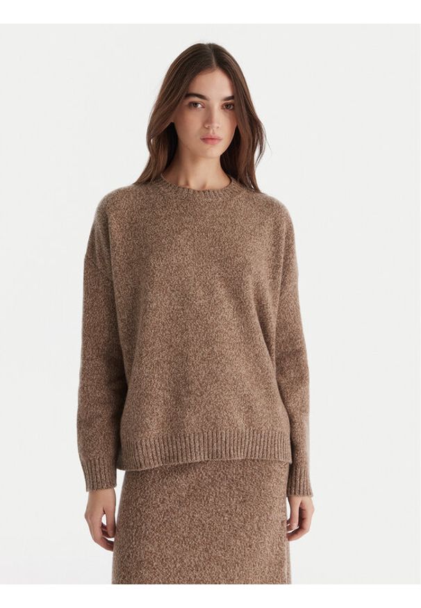 Weekend Max Mara Sweter Sibari 2525366152 Brązowy Relaxed Fit. Kolor: brązowy. Materiał: wełna