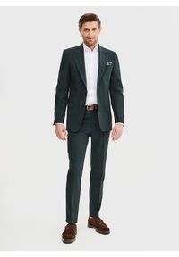Pako Lorente - PAKO LORENTE – Wełniane spodnie garniturowe w kolorze zielonym. Okazja: na spotkanie biznesowe. Kolor: zielony. Materiał: wełna. Styl: biznesowy, elegancki #6