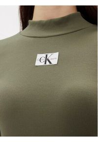 Calvin Klein Jeans Sukienka codzienna J20J222918 Zielony Slim Fit. Okazja: na co dzień. Kolor: zielony. Materiał: bawełna. Typ sukienki: proste. Styl: casual #3