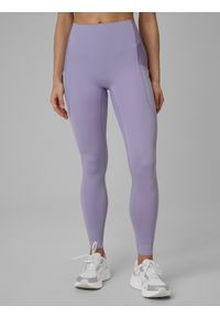 4f - 4F Legginsy treningowe szybkoschnące damskie - fioletowe XL. Kolor: fioletowy. Wzór: gładki. Sport: fitness #2