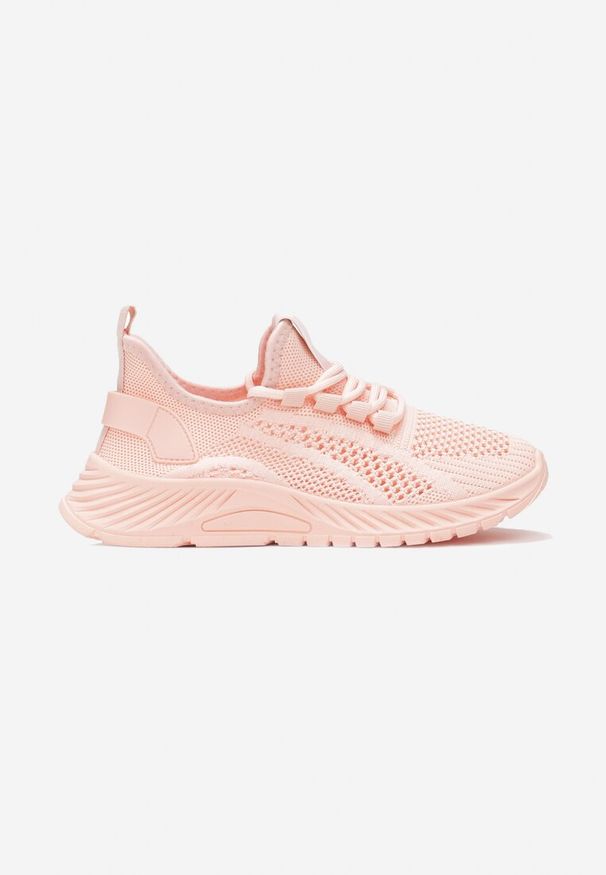 Born2be - Różowe Buty Sportowe Elona. Zapięcie: bez zapięcia. Kolor: różowy. Materiał: jeans, materiał. Wzór: aplikacja. Obcas: na płaskiej podeszwie