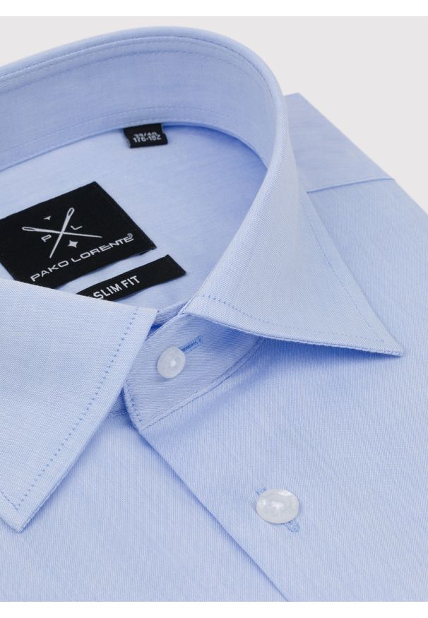 Pako Lorente - PAKO LORENTE – Bawełniana koszula męska w kolorze niebieskiem. Materiał: bawełna. Długość rękawa: długi rękaw. Długość: długie. Wzór: gładki. Sezon: wiosna