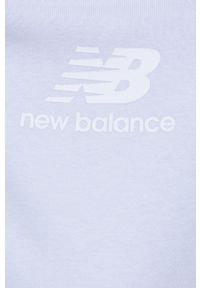 New Balance Bluza damska z kapturem gładka. Typ kołnierza: kaptur. Kolor: niebieski. Materiał: dzianina. Długość rękawa: raglanowy rękaw. Wzór: gładki